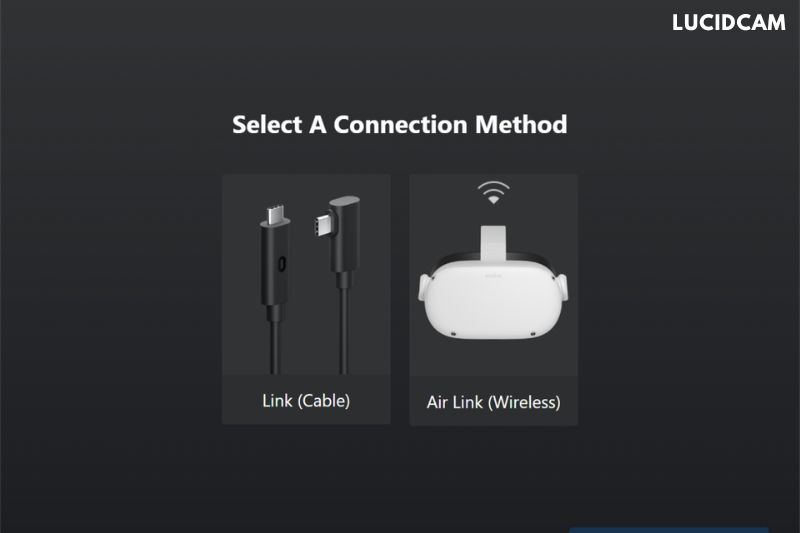 Select Link (Cable) for wired connections