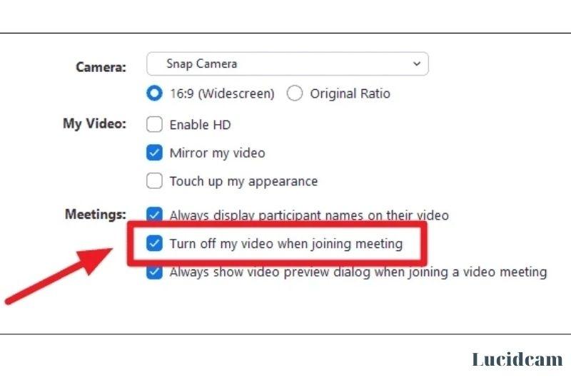 choose to turn onoff the video by selecting the always option